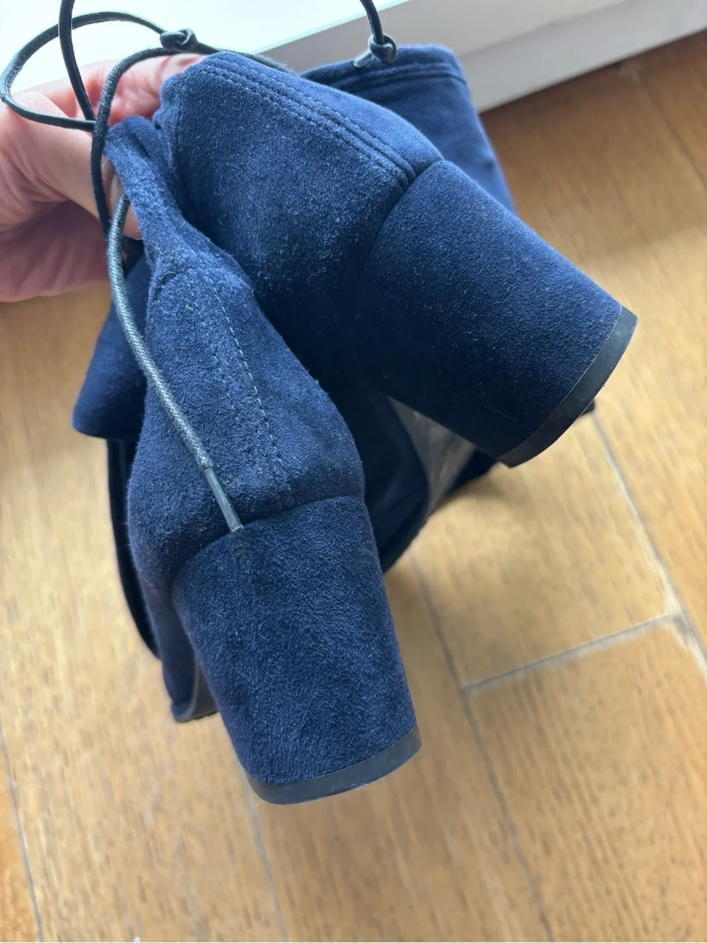 Stuart Weitzman Navy Over-the-Knee Suede Boots